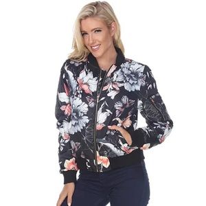 White Mark Floral Bomber Jacket